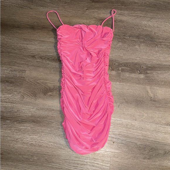 Pink Ruched Mini Dress - Picture 2 of 2